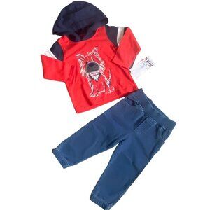 Kids Headquarters Boys Long Sleeve 'Puppy' Outfit-Orange/Blue-18 Months-NWT